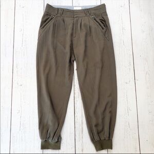 Anthropologie elevenses green viscose jogger pants